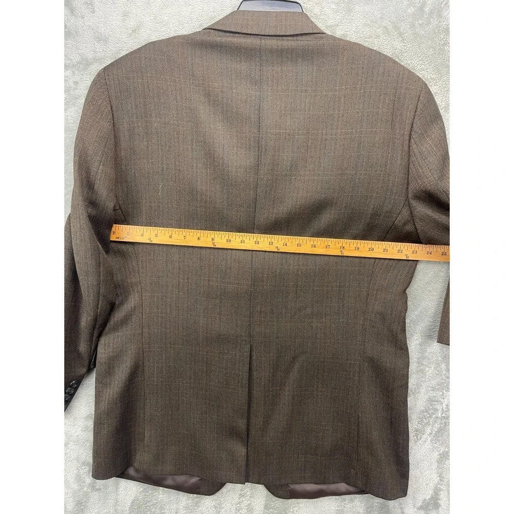 NWT Izod Men's Blazer 44R Brown Herringbone‎ 100% Wool